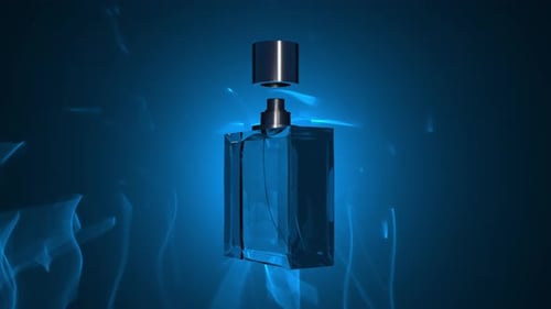 Animated Perfume Bottle with Blue Light and Cap Movement