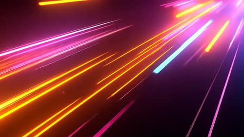 Vibrant Neon Light Streaks