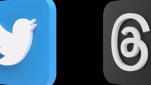 Modern 3D Social Media Icons Rotating Transition