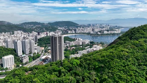 Scenic Mountains At Botafogo Beach In Rio De Janeiro Brazil.