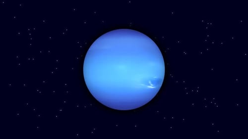 Der
Neptunplanet zoomt mit der Rotation im Weltraum heran. Vd 893