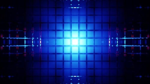 Cubic Background Vj Loop Animation With Blue And Red Lights