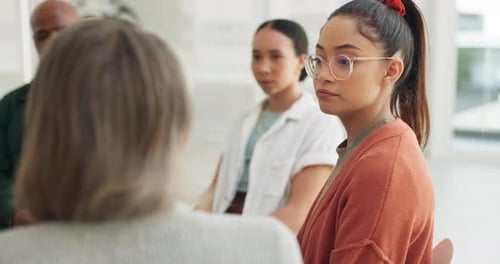 Group Discussion Therapy Session In Bright Room