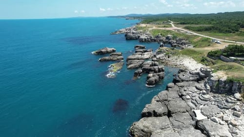 Aerial Rocky Coastline