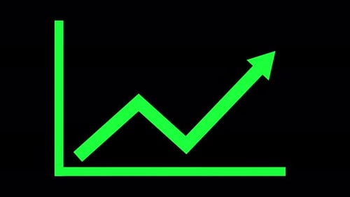 Stylized Upward Trend Line Graph, A stylized line graph with a zigzag pattern