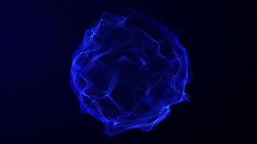 Abstract Blue Particle Sphere Digital Wave Motion Background