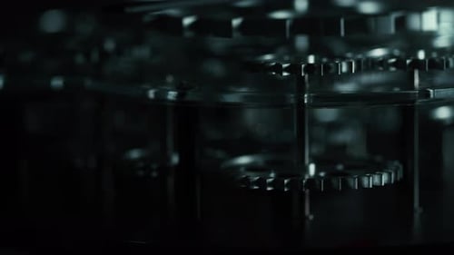 Abstract Industrial Mechanic Turning Of Clock Gears 01