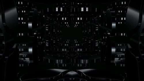Seamless Loop Geometric Abstract Dark Tunnel Animation