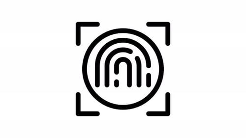 Animated Fingerprint Biometric Scan Technology Icon