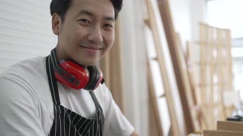 Carpenter work at workshop.