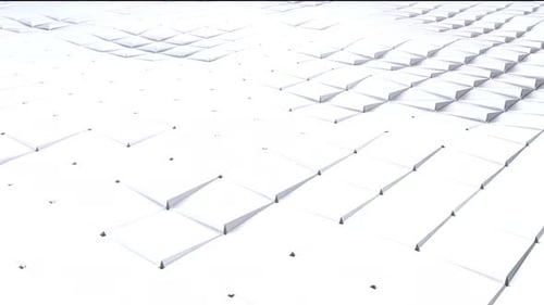 Abstract Waving White Geometric Cubes Background