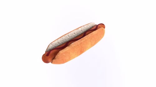 Hotdog 3d food rotating loop