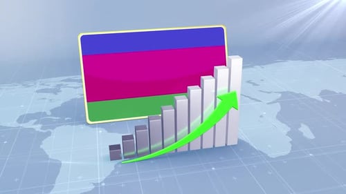 Kuban Peoples Republic Economic Growth Bar Chart Graph Rising Green Arrow