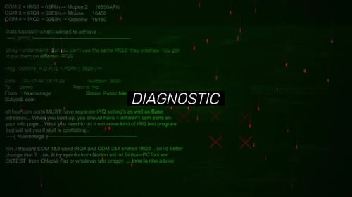 Diagnostic Text On Hacking Background Screen