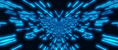 Futuristic Glowing Blue Lines Data Tunnel Loop Background