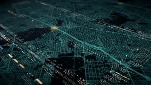 Carte de ville numérique holographique HUD futuriste 03