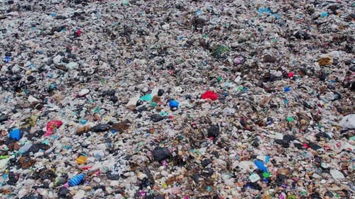 Aerial View of Landfill Waste Trash Garbage