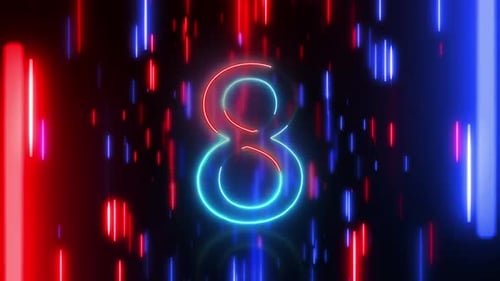 Countdown Timer With Animated Light Lines