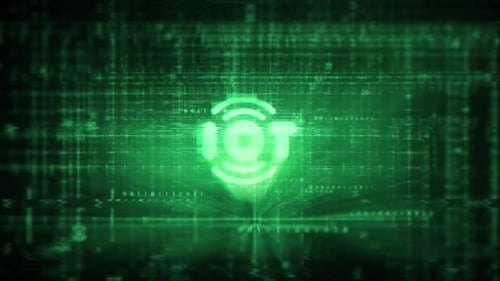 Iot Icon With Futuristic Hud Screen