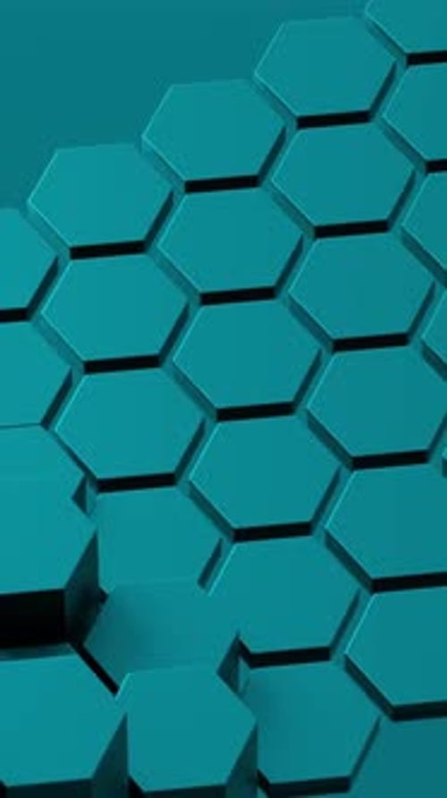 Blue hexagon honeycomb shapes