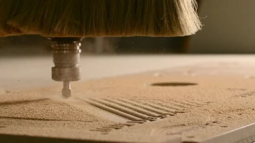 CNC Machine Cutting Wood in Manufacturing