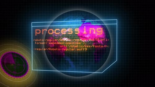 Abstract processing digital high tech hexagons concept background. Vd 1187
