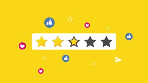Flat Design Five Star Rating Social Media Animation