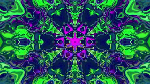 Colorful Green Mandala - Kaleidoscopic Pattern