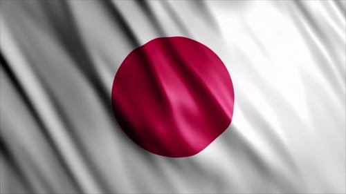 Seamless Waving Japan Flag Animation Background