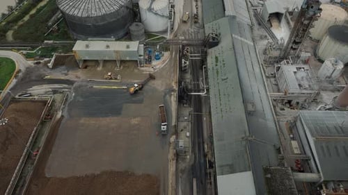 Aerial view of industrial complex, United Kingdom.