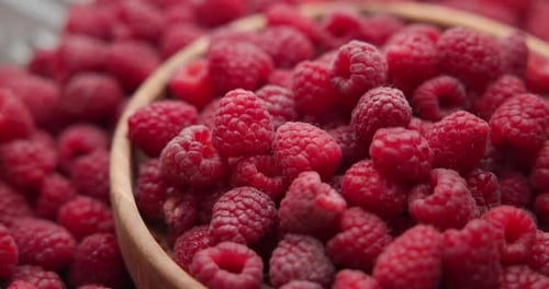 Healthy Organic Fresh Juicy Raspberry Fruit Berrie Macro Background