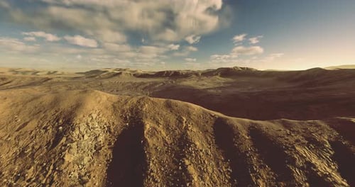 Exploring Tranquil Desert Landscapes at Dusk with Dramatic Cloud Formations