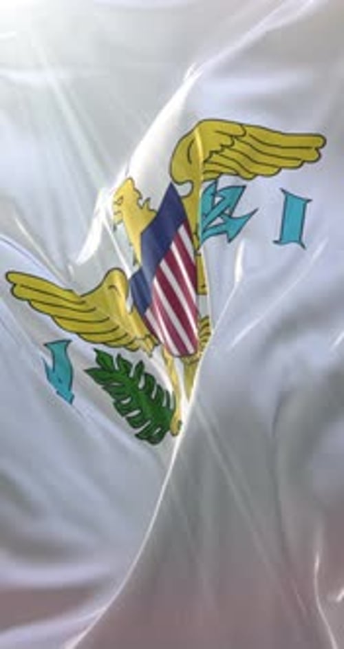 United States Virgin Islands Flag Waving in Wind Loop