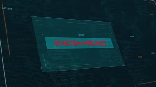 System Hacked Warning: Futuristic Loading Screen Animation for Cyber Security