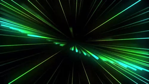 Rotating Shiny Green Light Lines Background