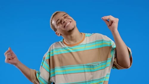 Happy Stylish Man Dancing