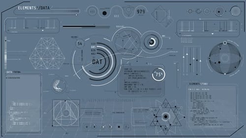 Futuristic HUD Elements Digital Data Display