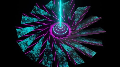 Cyan And Pink Blade Power Background Vj Loop In HD