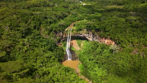 Mauritius Natural Wonder Aerial Perspective of Chamarel Falls Area