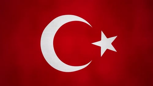 Waving Turkish Flag Loop Animation