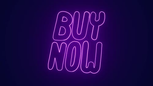 Neon Glowing 'BUY NOW' Call to Action Text Animation