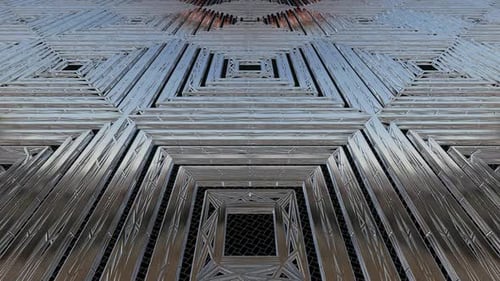 Background with Motion over Chrome Wireframes of Figures, Shapes, Exclusive, Reflection, 3D Render