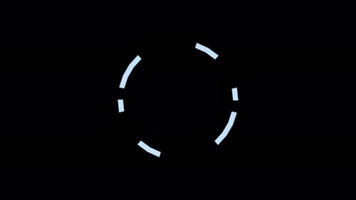 Shaking HUD element cyan strokes flickering seamless loop alpha channel 3d render. Display loading