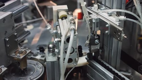 Production of Small Parts Adapters Caps Tips Washer Automatic Factory Line