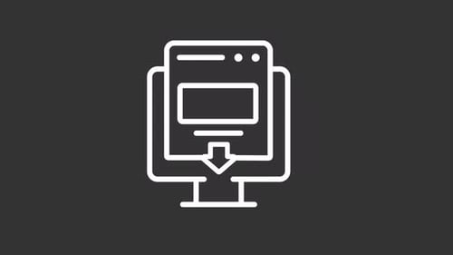 Animated Landing White Line Icon