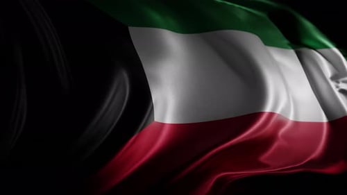 Realistic Kuwait Flag Waving Loop Animation