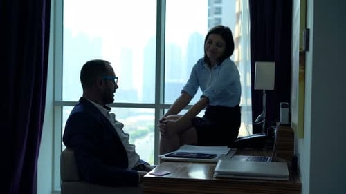 Relaxed Office Chat and Skyscrapers