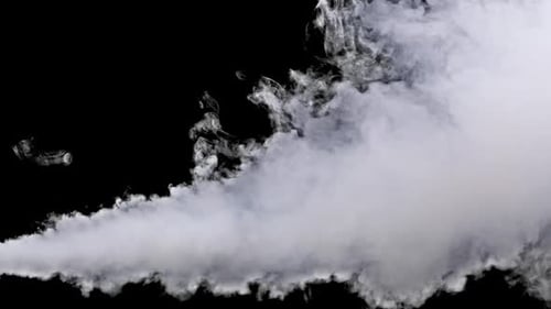 White Smoke with Alpha Channel in Slow Motion Explosion Steam