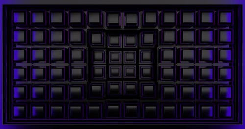 Pared de bloques cúbicos negros en movimiento abstracto en bucle sin fisuras 02