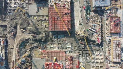 Construction site in city